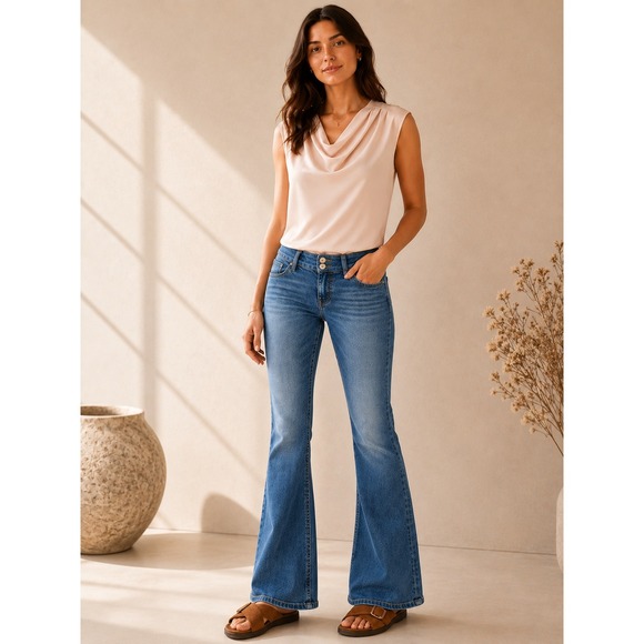 Hudson Jeans Denim - Hudson Bootcut Jeans Womens 29 Blue Flap Pocket Low Rise W170DMH Y2K Festival